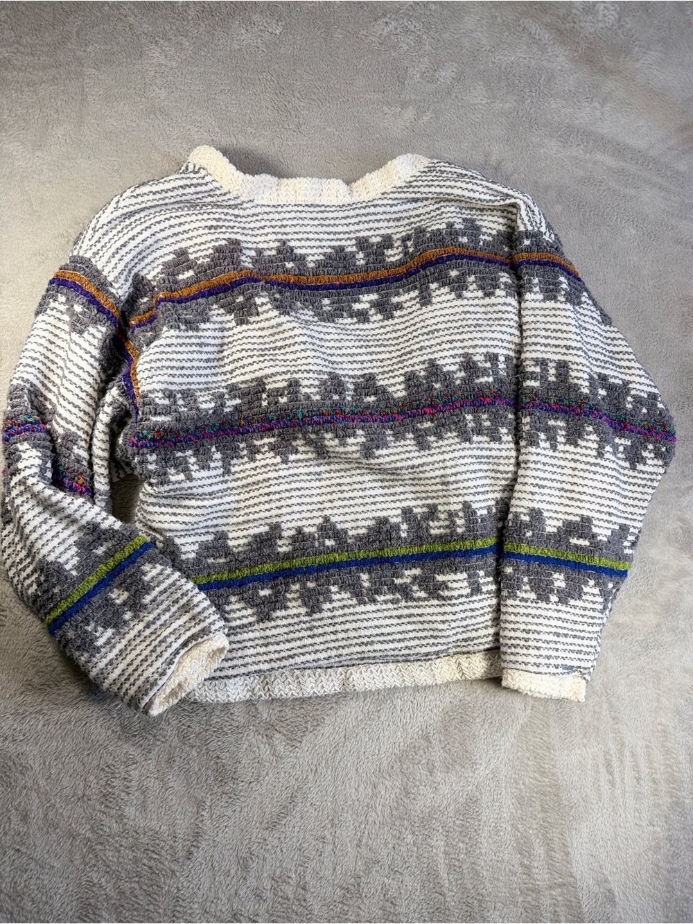 Vintage Wah Striped Patterned Cardigan - L - Picture 3 of 3